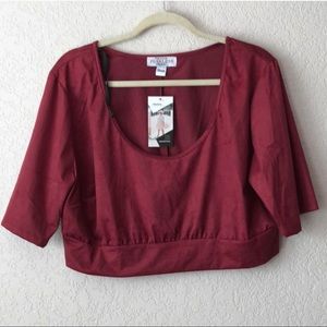 NWT Plus size suede crop top